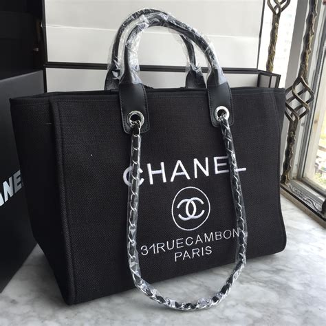 chanel canvas shopping bag.